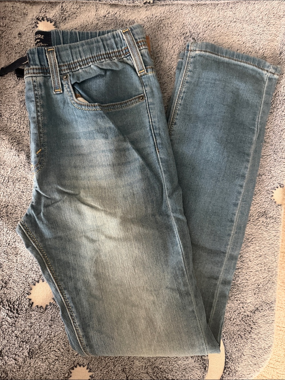 Light Wash Kids' Denim Jeans with pull Waistband